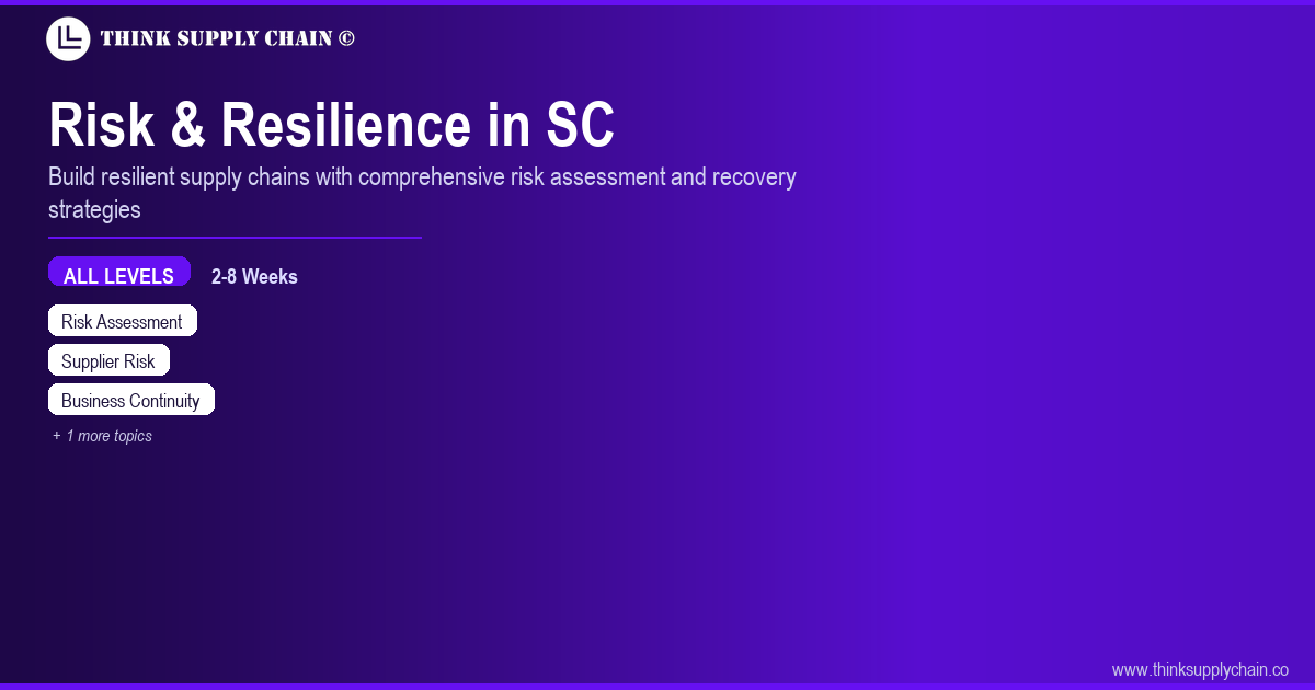 Risk & Resilience in SC Consultancy